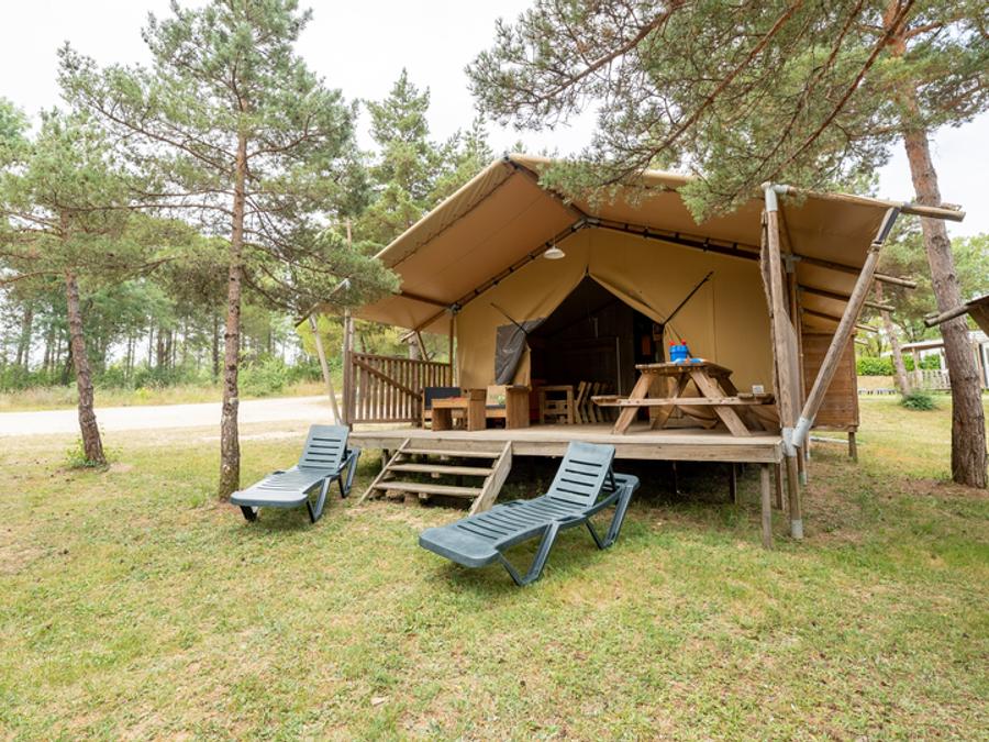 Lodge 6 personnes - Tente Ciela Nature Lodge - 3 chambres - Cuisine équipée – Salle de bain 1