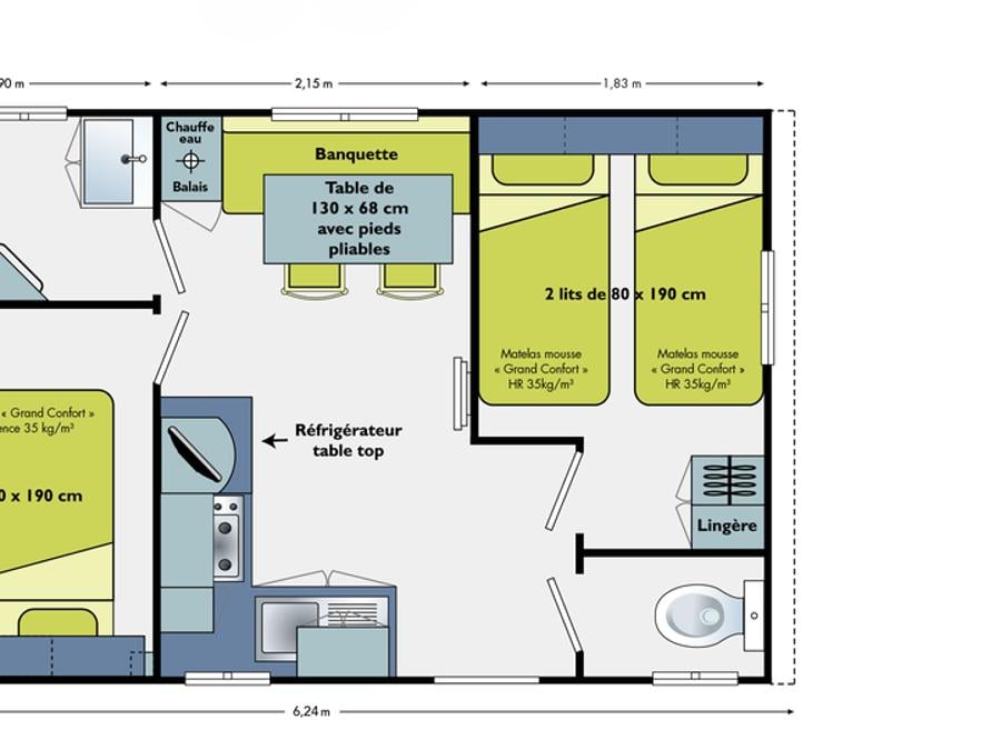 Mobilhome 4 personnes - Ciela Confort Compact - 2 chambres 8