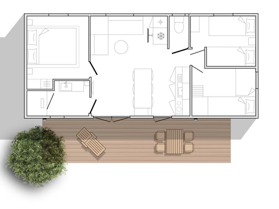 Mobilhome 7 personnes - Ciela Privilège - 3 chambres - barbecue 9