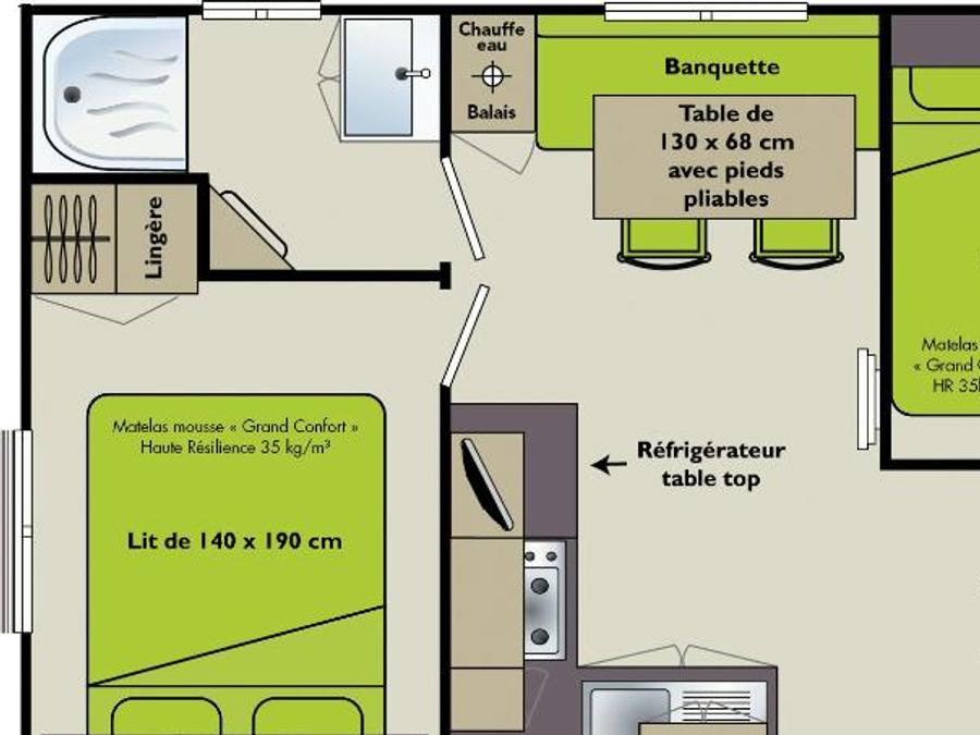 Mobilhome 4 personnes - C- Mobilhome Adriatique 2 chambres 5