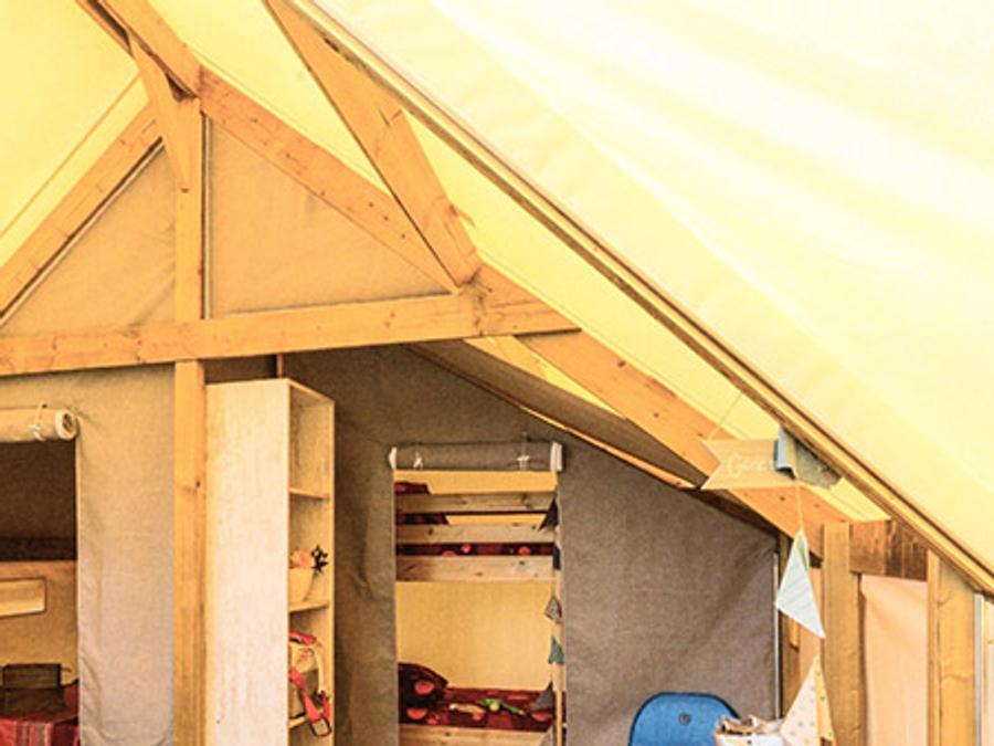 Tente en toile et en bois 4 personnes - Ecolodge SAHARI 17m² 2 chambres - sans sanitaires 1
