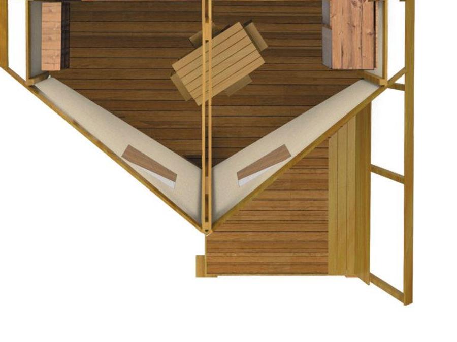 Tente en toile et en bois 4 personnes - Ecolodge SAHARI 17m² 2 chambres - sans sanitaires 4