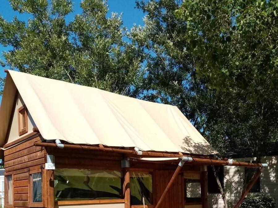 Tente en toile et en bois 4 personnes - LODGE Cocotier (sans sanitaires) 7