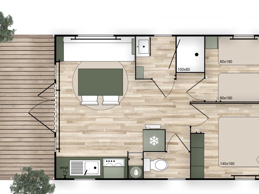 Mobilhome 4 personnes - TARTANE 25 m² 2 chambres 2025 - 4 pers 8