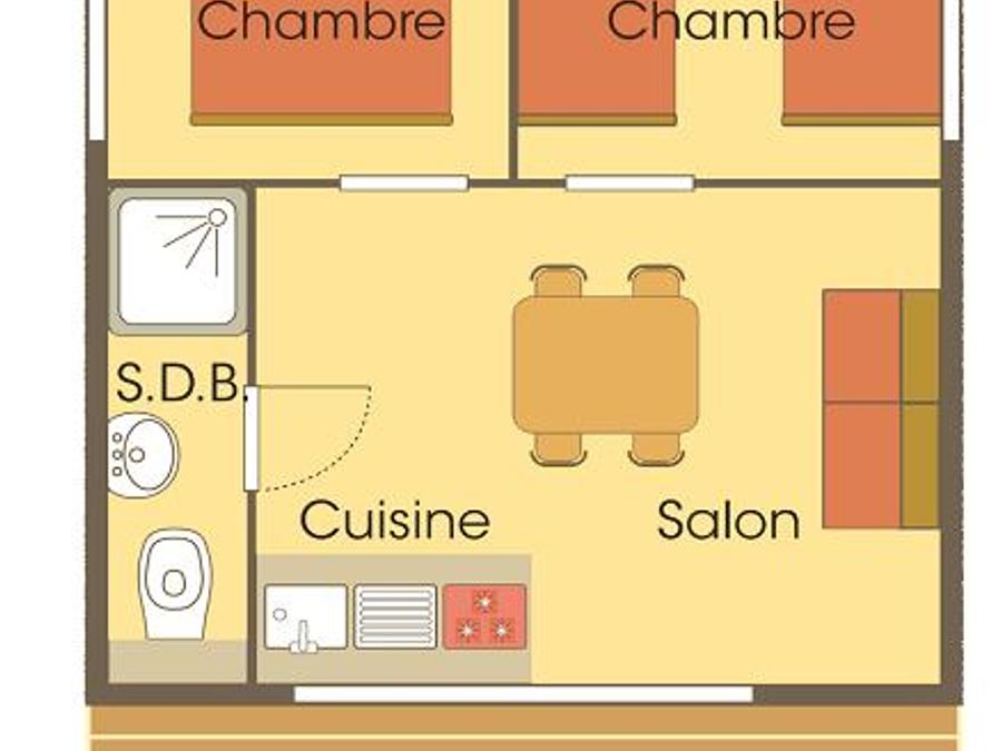 Tente en toile et en bois 4 personnes - Cabane Lodge Bois sur Pilotis Standard 34m² (2 chambres) dont terrasse couverte 11m² 4 pers. 2