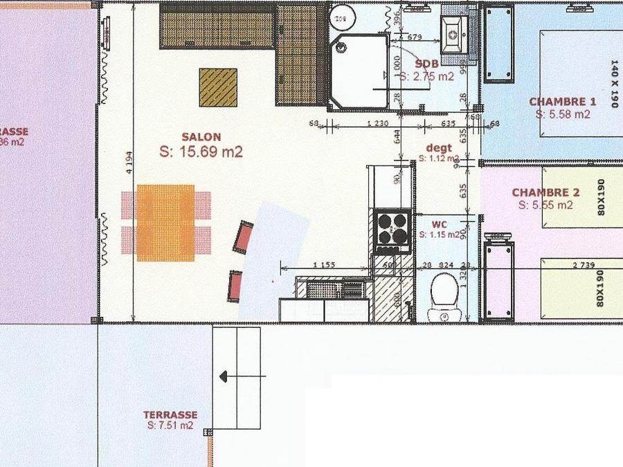 Tente en toile et en bois 5 personnes - Sweetflower Confort 43m² (2 chambres) + TV + draps + serviettes + terrasse semi-couverte de 11m² 4/5 pers. 8