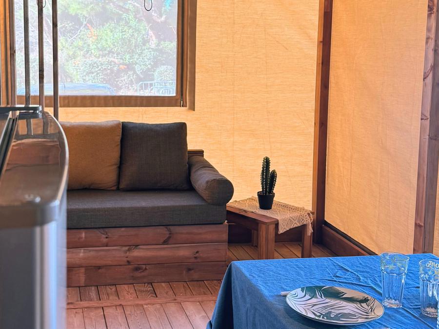 Bungalow toilé 5 personnes - Cabane toilée Cotton Flower Confort 28m² (2 chambres) + TV + terrasse couverte 16m² 4/5 pers. 3