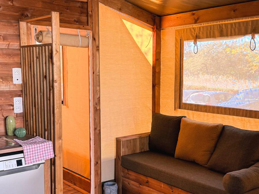 Bungalow toilé 5 personnes - Cabane toilée Cotton Flower Confort 28m² (2 chambres) + TV + terrasse couverte 16m² 4/5 pers. 2