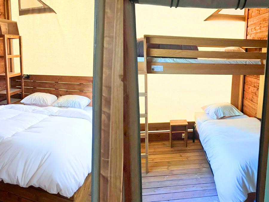Bungalow toilé 5 personnes - Cabane toilée Cotton Flower Confort 28m² (2 chambres) + TV + terrasse couverte 16m² 4/5 pers. 8