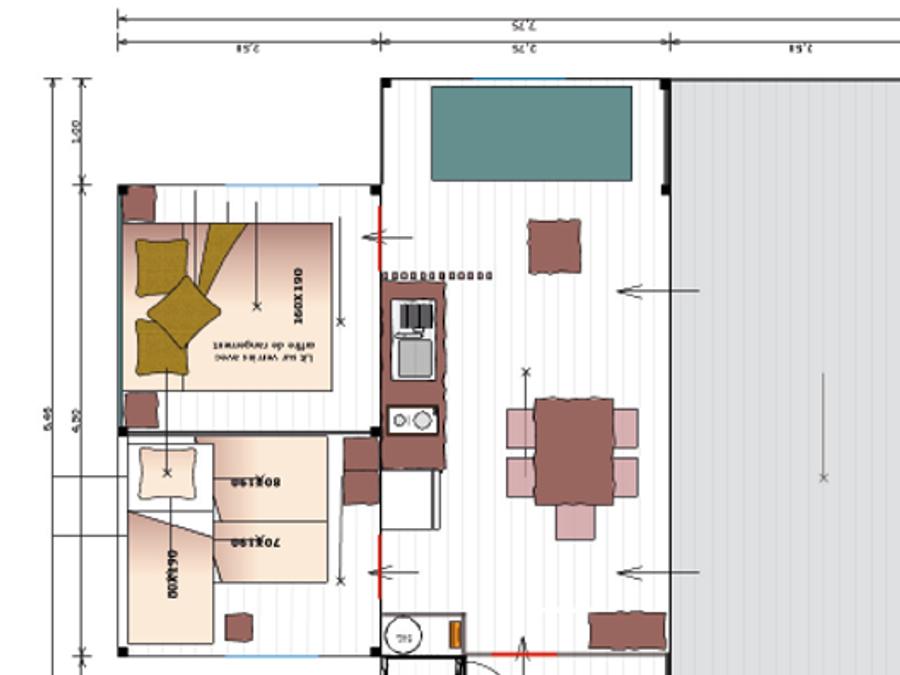 Bungalow toilé 5 personnes - Cabane toilée Cotton Flower Confort 28m² (2 chambres) + TV + terrasse couverte 16m² 4/5 pers. 9