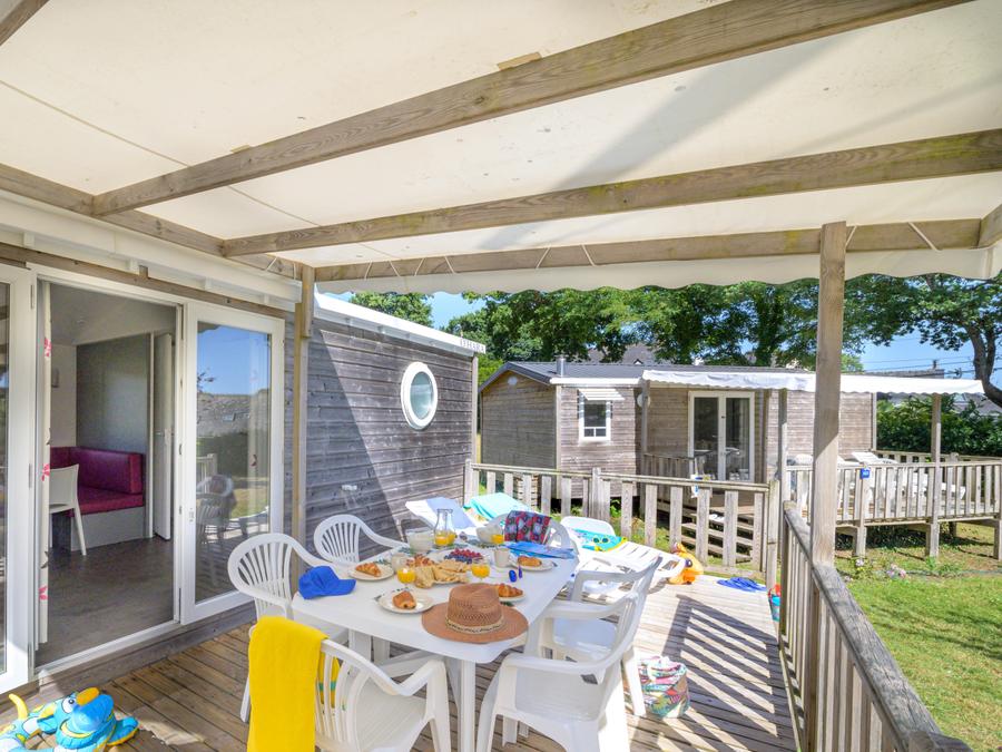 Mobilhome 6 personnes - Mobil-home Bois CONFORT 31m² (3 chambres) Quartier piéton + terrasse 18m² + TV + Nespresso 1