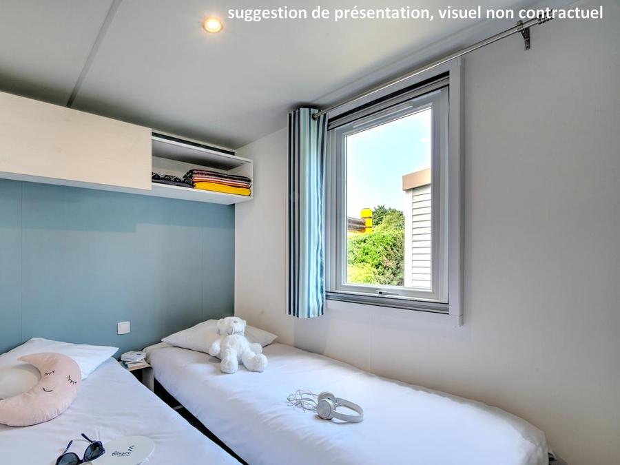 Mobilhome 6 personnes - Mobil-home CONFORT 35m² (3 chambres) + CLIM + terrasse semi-couverte + TV + LV 6