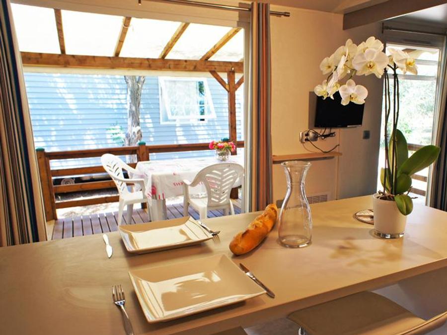Mobilhome 6 personnes - Mobil-Home LAVANDE Confort 29m² (2 chambres) - terrasse couverte 16m² - TV + Climatisation 4/6 pers 5