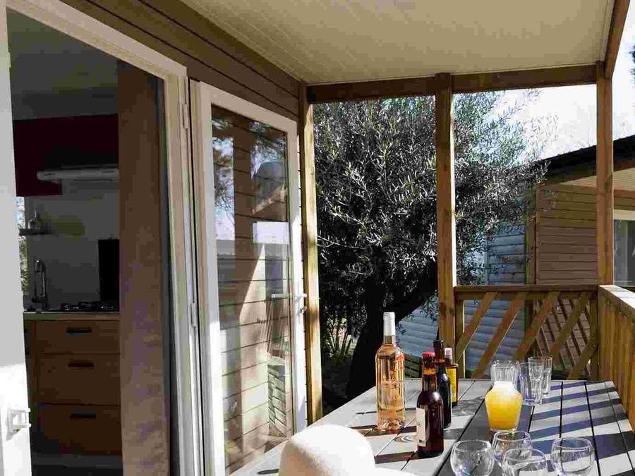 Mobilhome 4 personnes - Mobil-Home HIBISCUS Premium 32m² (2 chambres) - terrasse couverte 8 m² - TV - LV - Climatisation 4 pers 7