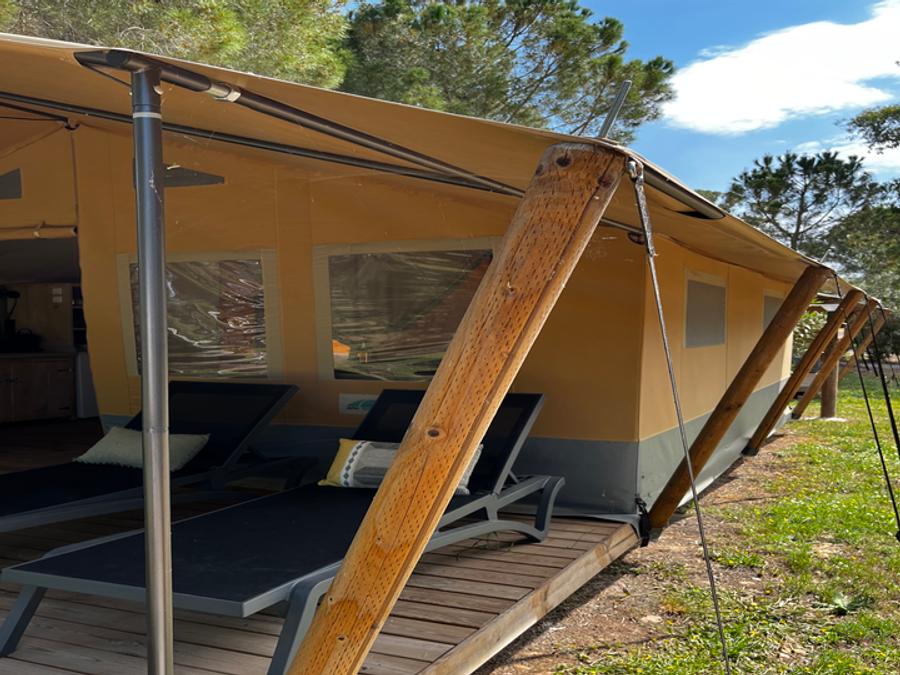 Tente en toile et en bois 5 personnes - Safari Lodge 37 m2 (sans sanitaires), 2 Chambres, terrasse couverte 1/5 pers 7