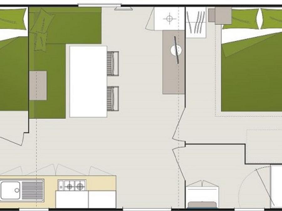 Mobilhome 4 personnes - Confort + TV 2 chambre 26M2 6