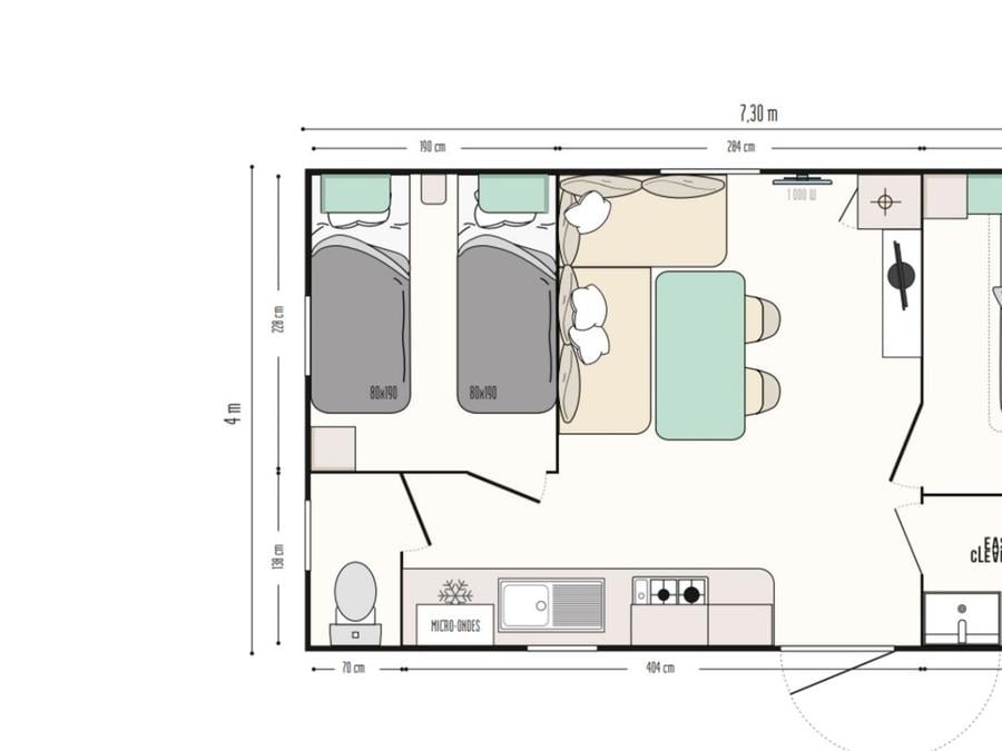 Mobilhome 4 personnes - EDEN TV 2 chambres 26M2 5