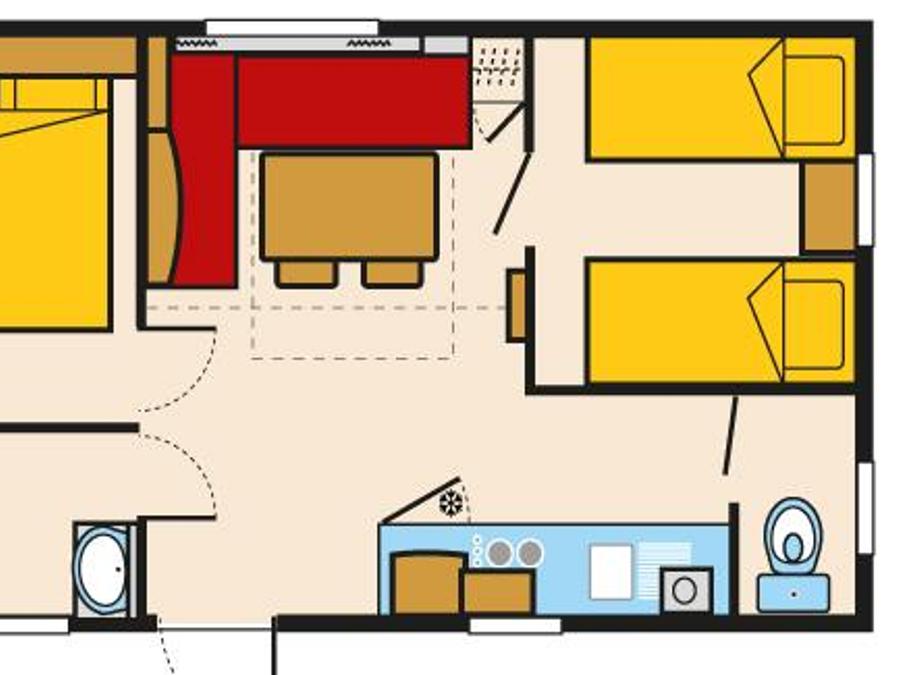 Mobilhome 4 personnes - Confort Ohara 24 m² +terrasse 1