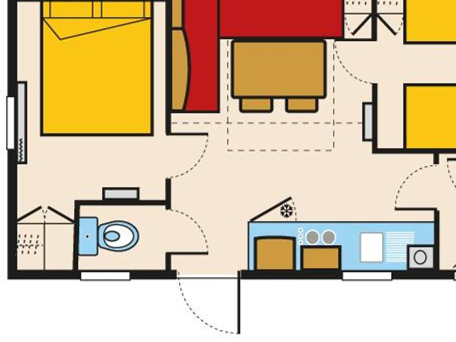 Mobilhome 5 personnes - OPHEA 28m² + terrasse (5ème personne sur banquette, ne se déplie pas) 7