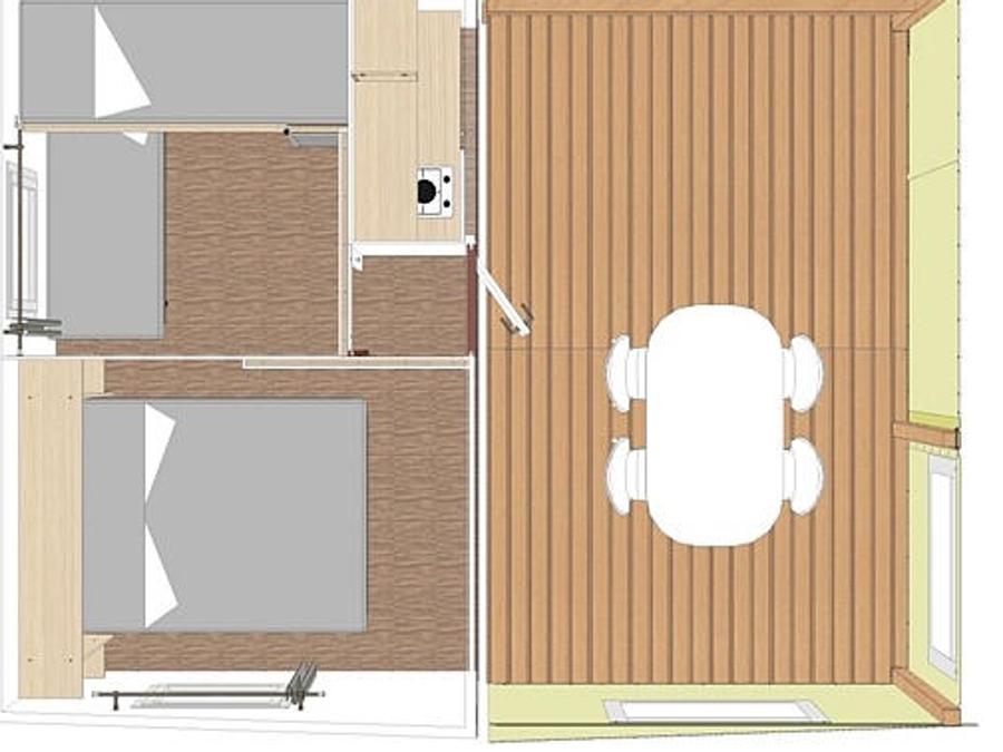 Tente en toile et en bois 5 personnes - TITHOME 20m² - 2 chambres 4