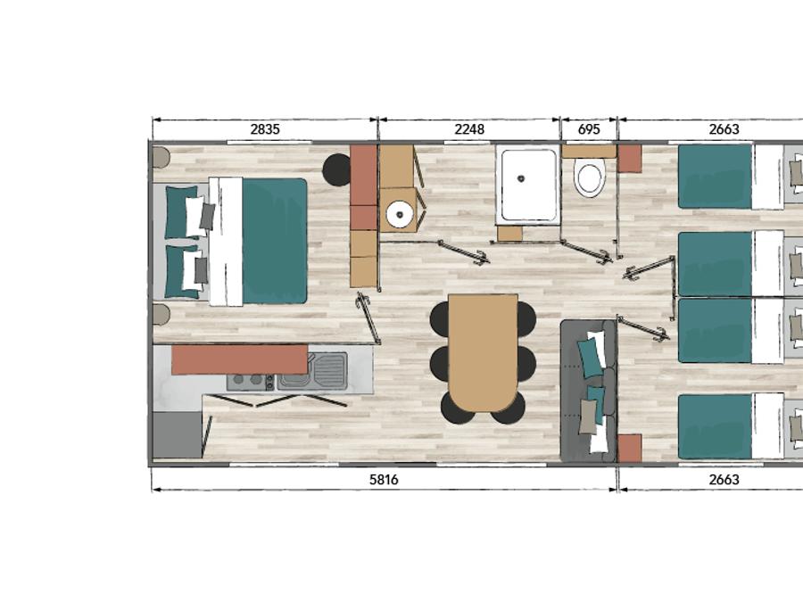 Mobilhome 6 personnes - PLAYA, LUXE - 3 Chambres - DIMANCHE 7