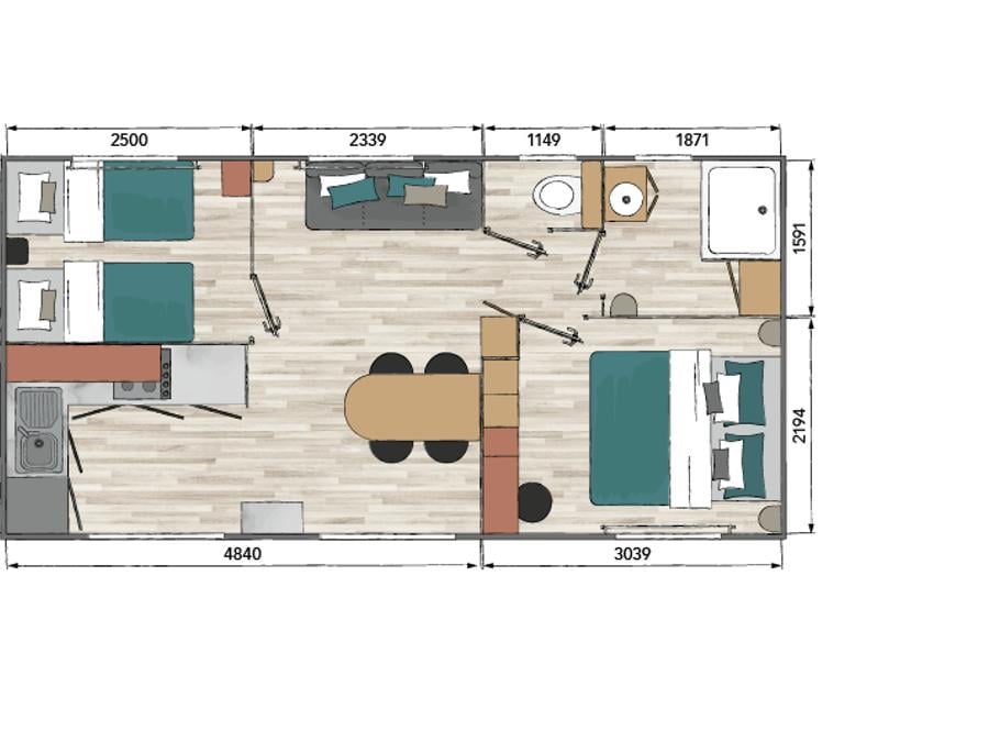 Mobilhome 4 personnes - PLAYA, LUXE - 2 Chambres - SAMEDI 7