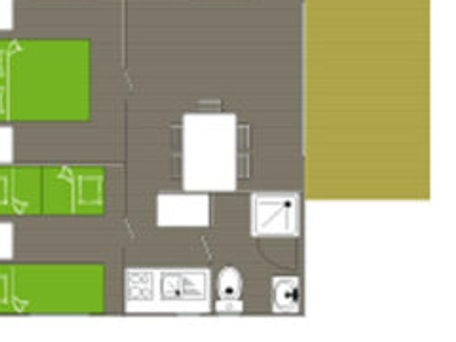 Mobilhome 4 personnes - Mobil-home Standard Ideal 21m² 2 chambres - sans clim 1/4 pers 6