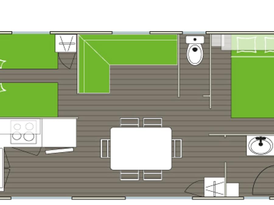 Mobilhome 6 personnes - Mobil-home Confort 29m² 2 chambres - avec clim 1/6 pers 9