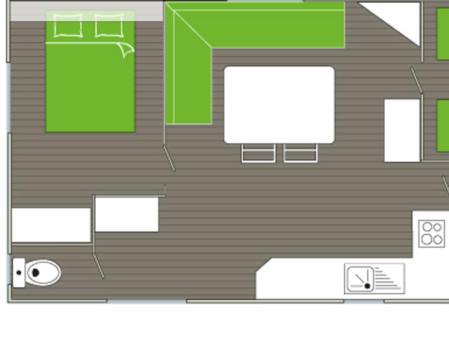 Chalet 5 personnes - Chalet Standard 23m² 2 chambres - sans clim 1/5 pers 2