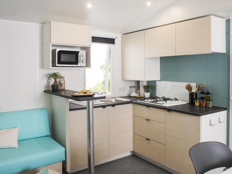 Mobilhome 6 personnes - Mobil-home confort 34 m2 (3ch-6 pers) + terrasse 6 pers 3