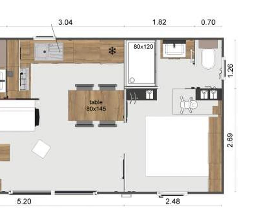 Mobilhome 6 personnes - mobil home exclusif, Climatisation, Lave vaisselle, Wifi dans village western 9