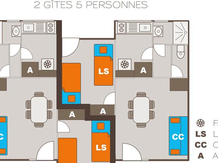 Gîte 5 personnes - Gîte 1 chambre 4