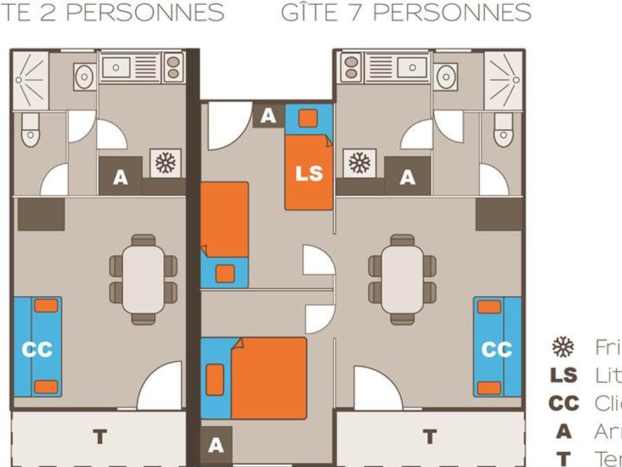 Gîte 7 personnes - Gîte 2 chambres 6