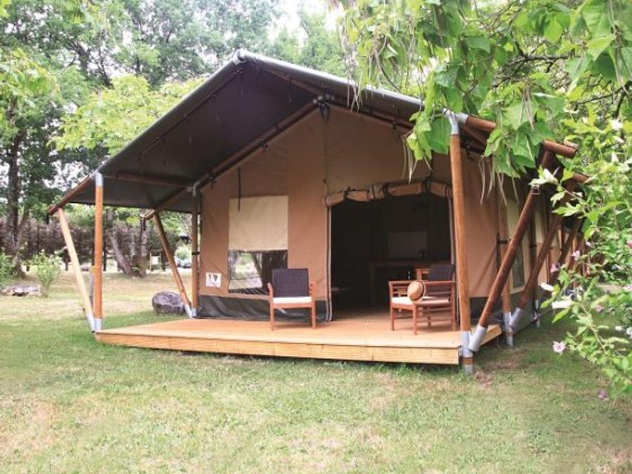 Tente en toile et en bois 5 personnes - Safari sans sanitaires 0