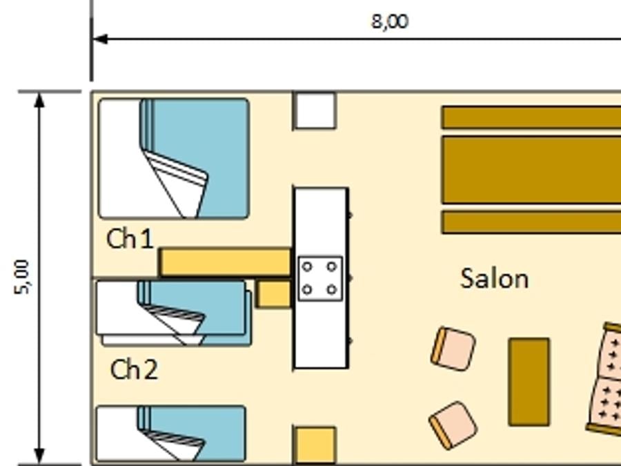 Tente en toile et en bois 5 personnes - Safari sans sanitaires 6