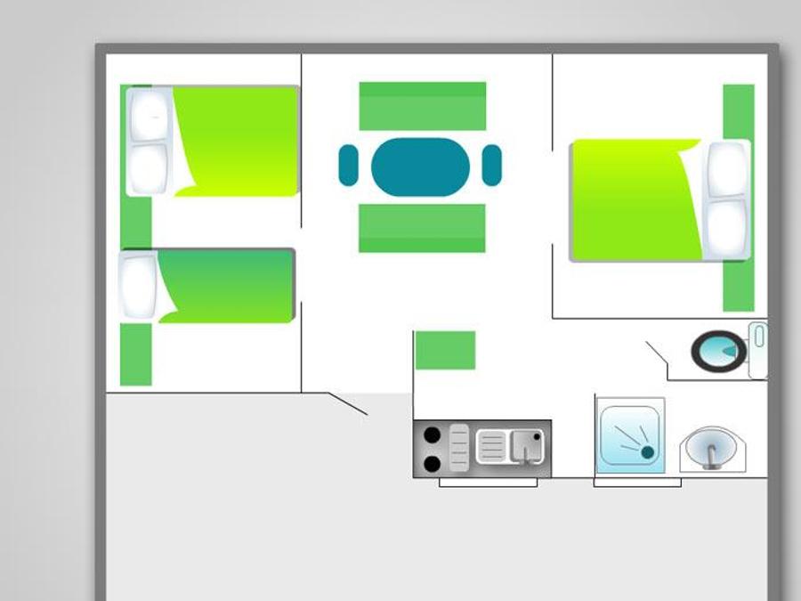 Mobilhome 6 personnes - MH3 Cottages 11