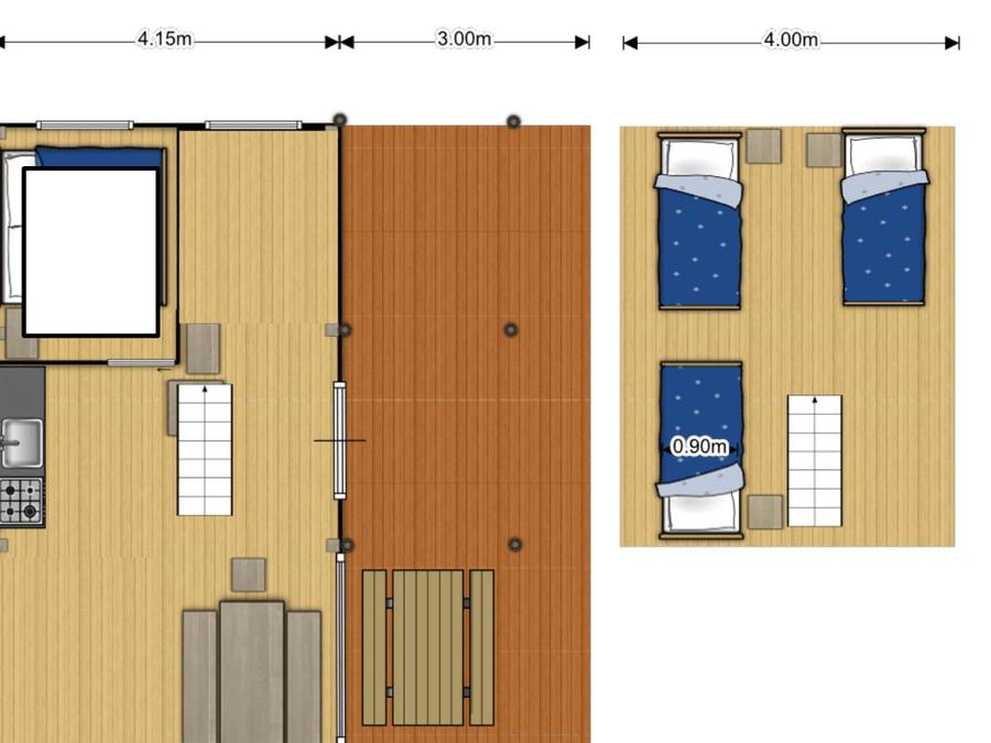 Bungalow toilé 5 personnes - Tente Lodge 9