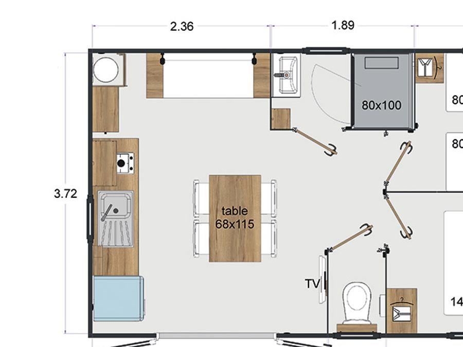Chalet 4 personnes - n°3 Cosy 32 m² tout confort avec climatisation 4