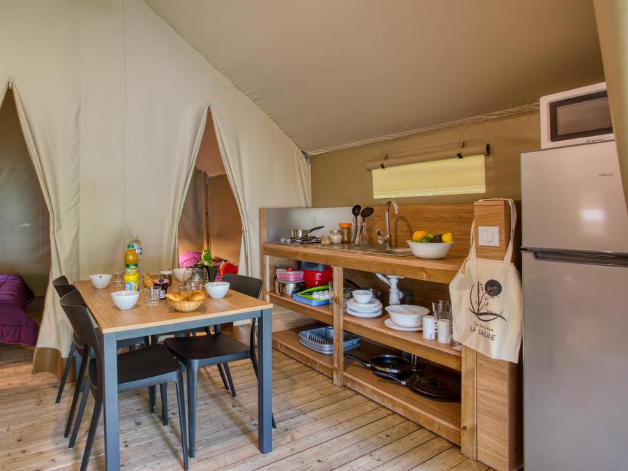 Tente 4 personnes - Wood Lodge Confort 30 m² (2 chambres) - avec sanitaire 1