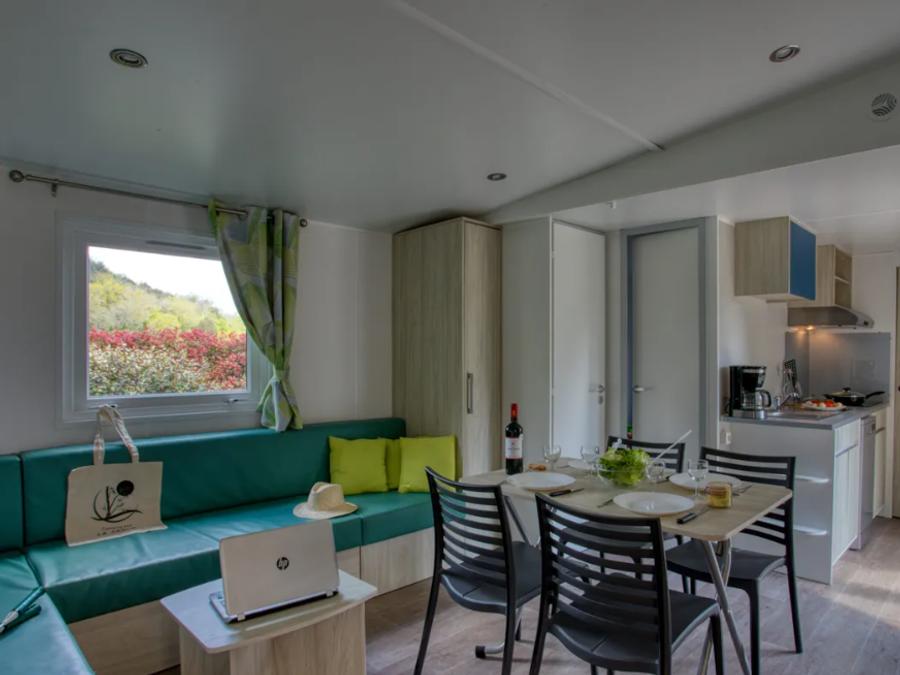 Mobilhome 4 personnes - Mobil-home Premium 34m² (2 chambres) - climatisation + lave-vaiselle + TV 4 pers. 3