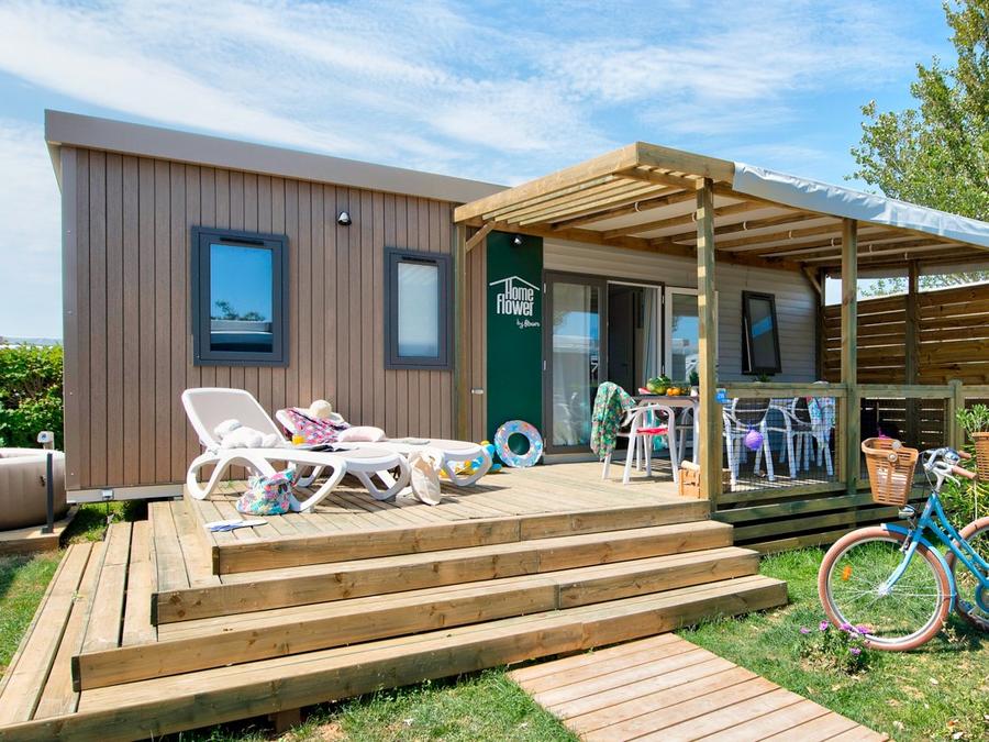 Mobilhome 4 personnes - NEW// HomeFlower Premium 29m² - 2 chambres + Terrasse semi-couverte + LV + TV + Draps + Clim 0