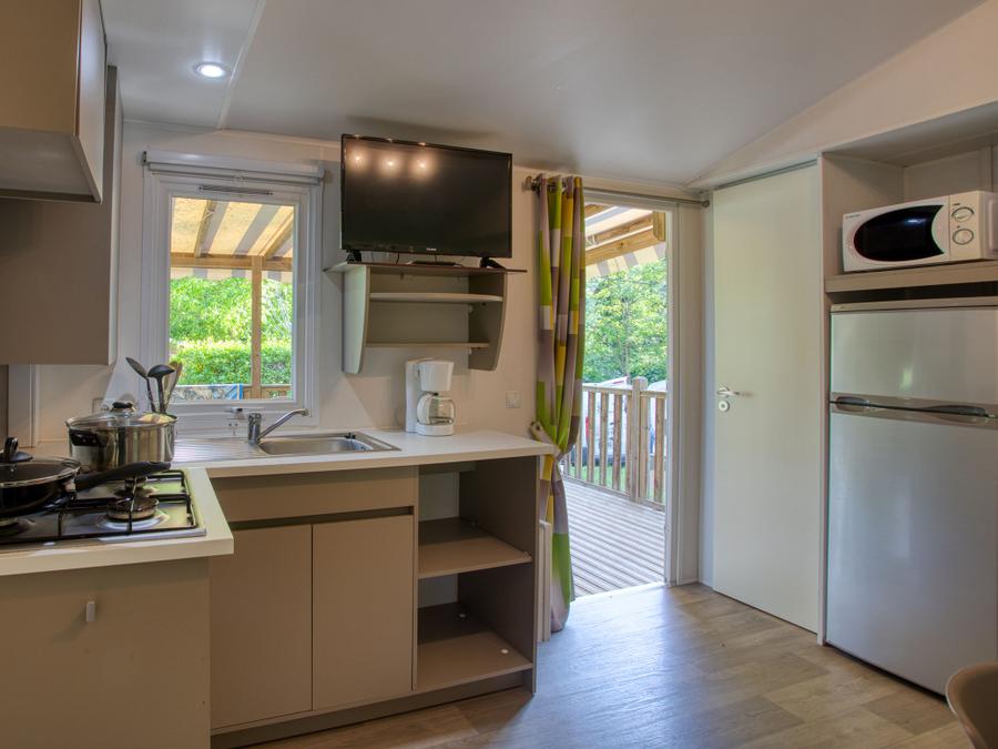 Mobilhome 6 personnes - Mobil-home Confort 34m² (3 chambres) - terrasse couverte + TV 6 pers.&nbsp; 5