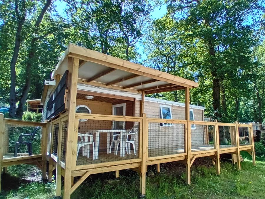 Mobilhome 4 personnes - Standard Bois 24m² 2 chambres + terrasse semi couverte 18m² + TV 0