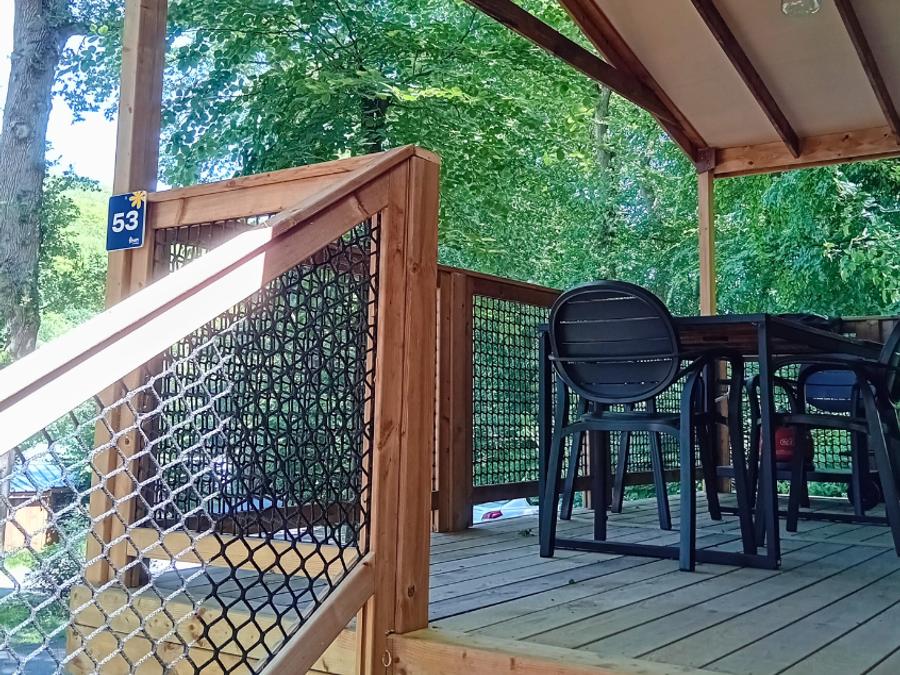 Mobilhome 4 personnes - Cosyflower Premium sur pilotis 38m² - 2 chambres + TV + draps + serviettes terrasse couverte 11m² 1