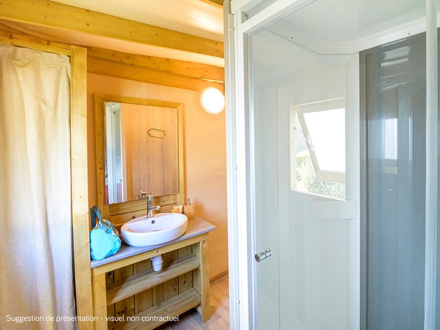 Mobilhome 4 personnes - Cosyflower Premium sur pilotis 38m² - 2 chambres + TV + draps + serviettes terrasse couverte 11m² 6