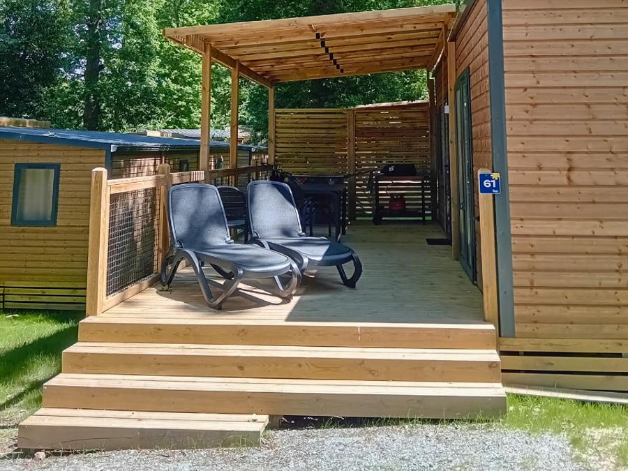 Mobilhome 4 personnes - Homeflower Premium 29m² (2 chambres) + CLIM + terrasse semi-couverte + TV + draps + serviettes 1