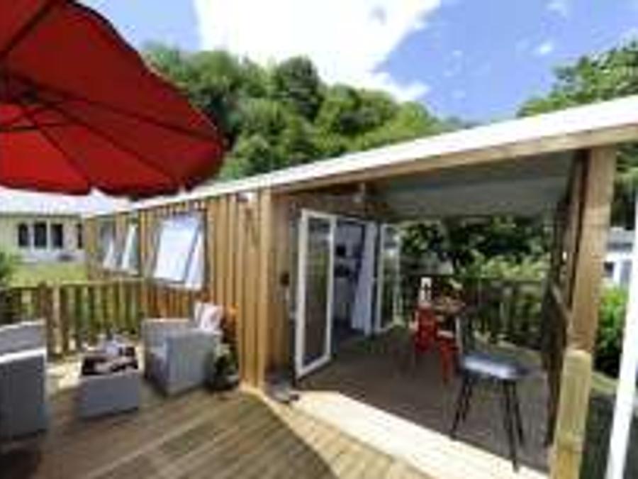 Mobilhome 2 personnes - Mobilhome Confort 23m² - 1 chambre - terrasse semi-couverte 18m² + BBQ + DRAPS + SERVIETTES 2 pers 2