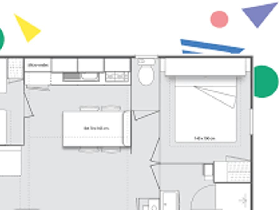 Mobilhome 6 personnes - Mobil home Ohara 784 4/6 pers 3