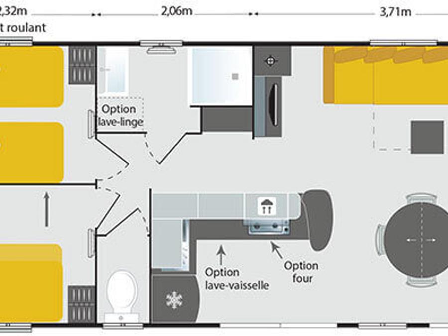 Mobilhome 8 personnes - Mobil home Apollon Riviera 6/8 pers 4