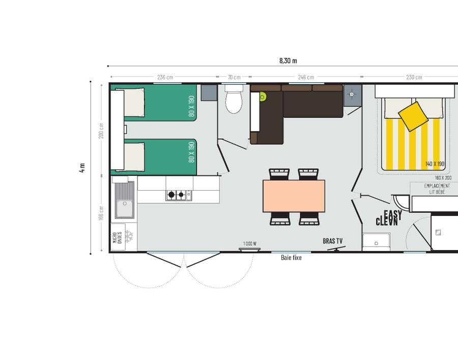 Mobilhome 4 personnes - MH2 PREMIUM 29 m² 7